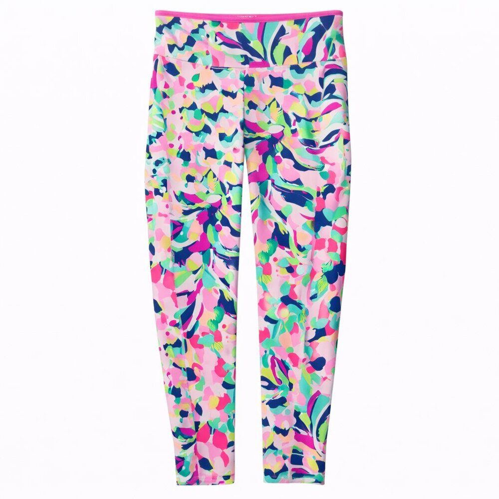 Lilly Pulitzer Luxletic High-Rise Ankle Leggings XS Pink Multicolor Athleisure